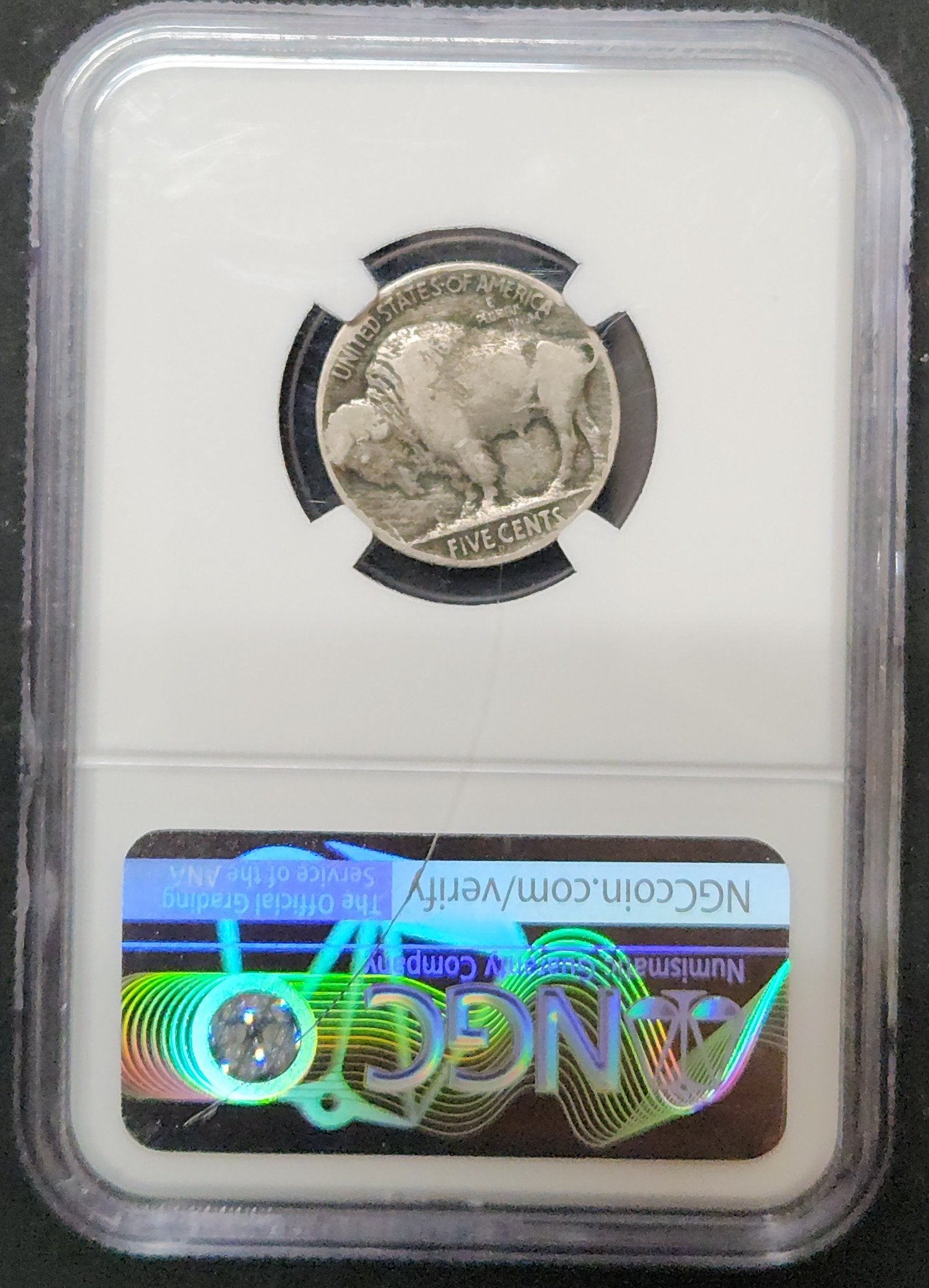 1914 D Buffalo Nickel NGC Fine Details Environmental Damage 3106.F-01392585506492307018 — Reverse