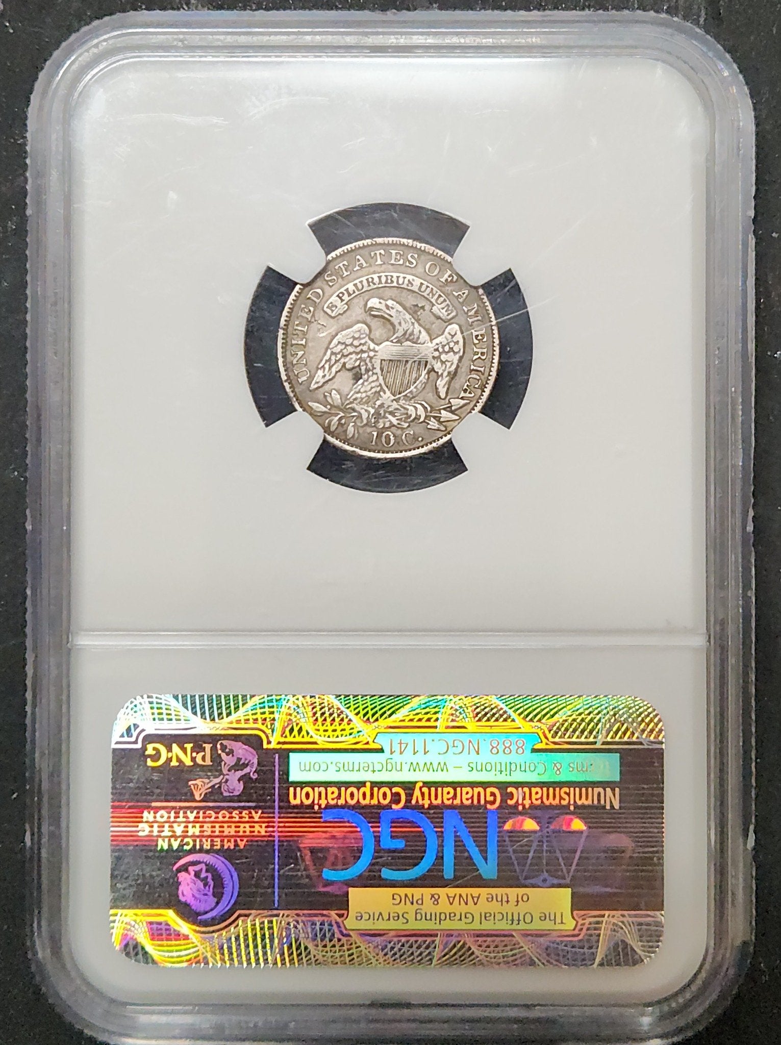 1834 Capped Bust Dime Large "4" MS VF Details Scratches, Cleaned NGC 4007.VF-01452586373376115003 — Reverse