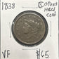 1838 Coronet Head Cent 1042.D25-A — Obverse