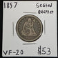 1857 Seated Liberty Quarter VF20 5128.20-A — Obverse
