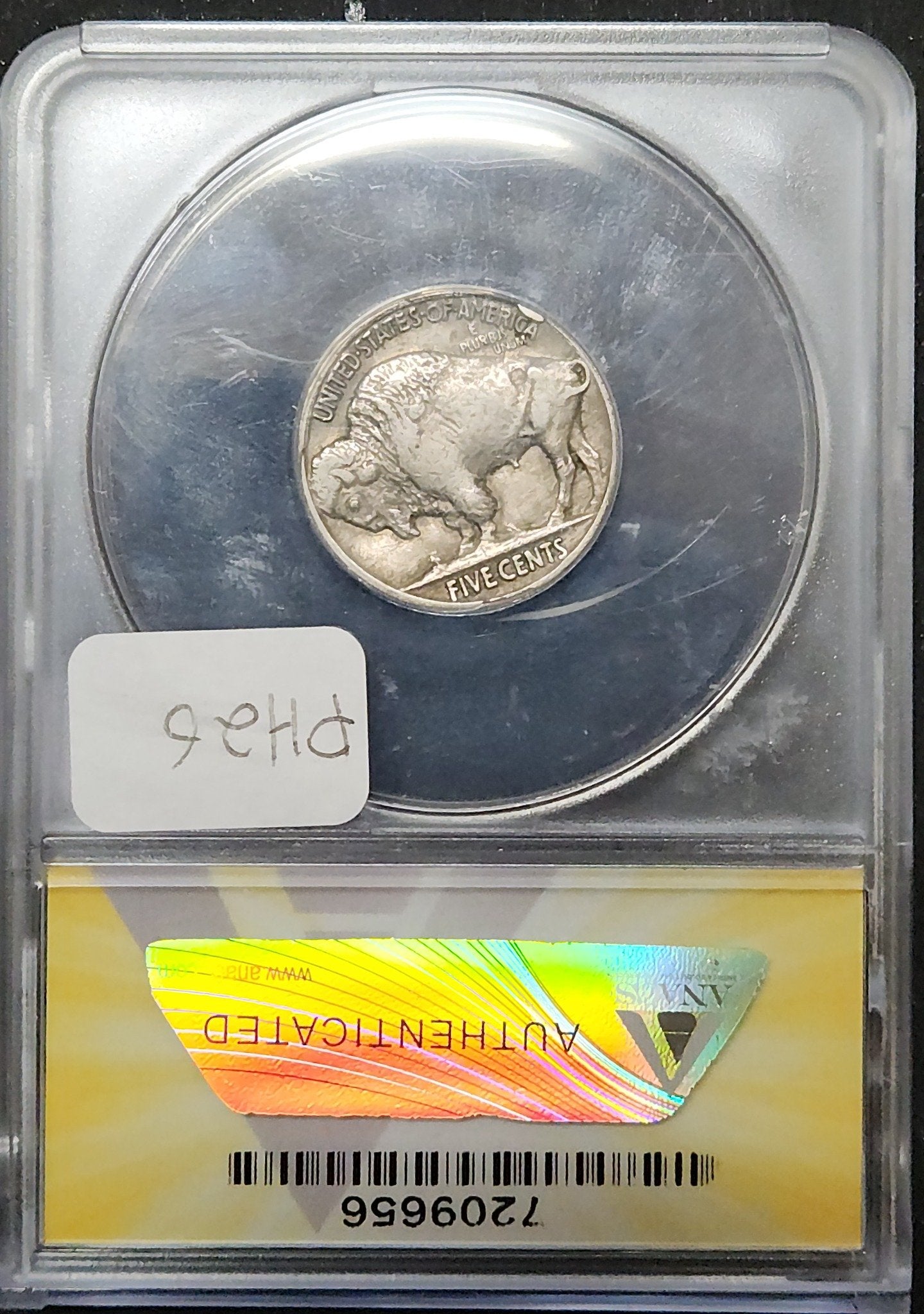 1913 Buffalo Nickel Variety 2 Obverse Lamination Reverse Rim Cud EF45 PH26 — Reverse