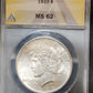 1922 Peace Dollar MS 62 ANACS 7889.62-00735762061219371100 — Obverse