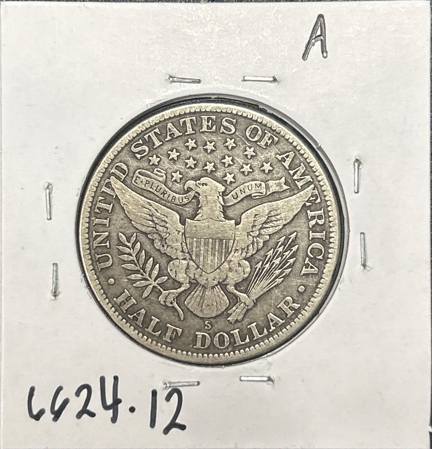 1914-S Barber Half 6624.12-A — Reverse