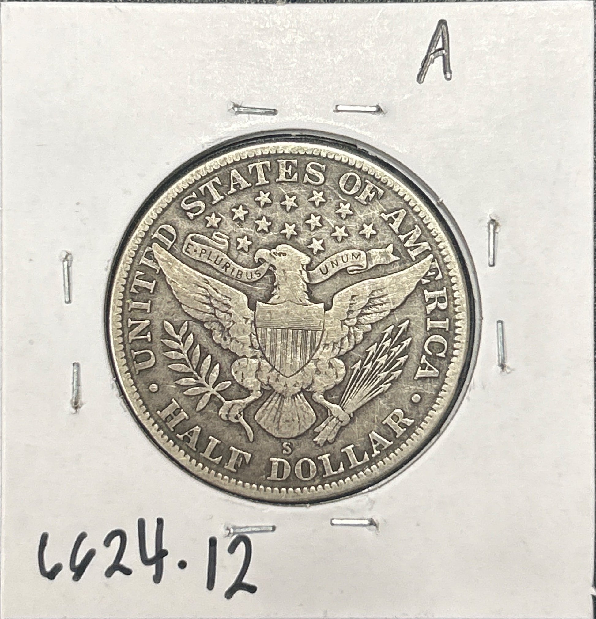 1914-S Barber Half 6624.12-A — Reverse