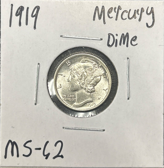 1919 Mercury Dime 4475.62-A — Obverse
