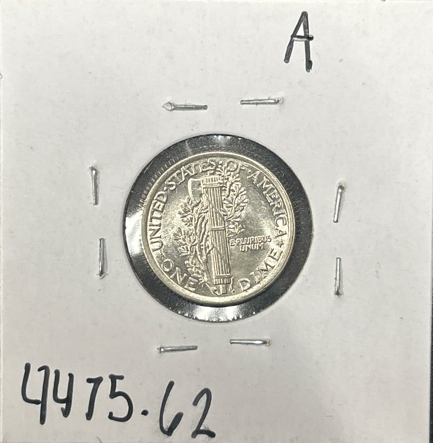 1919 Mercury Dime 4475.62-A — Reverse