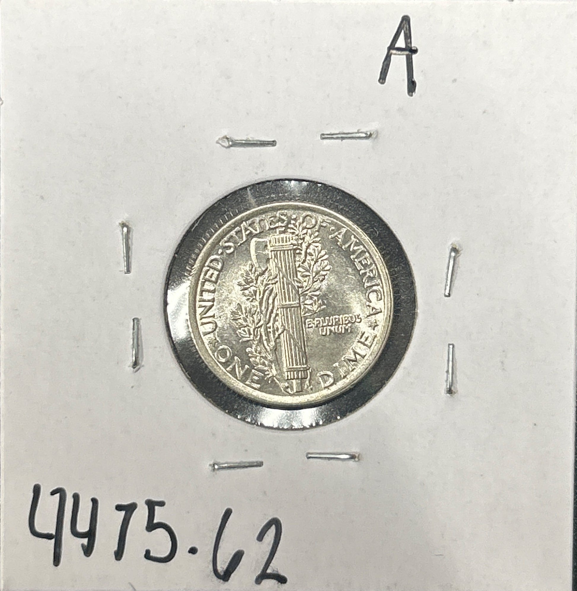 1919 Mercury Dime 4475.62-A — Reverse
