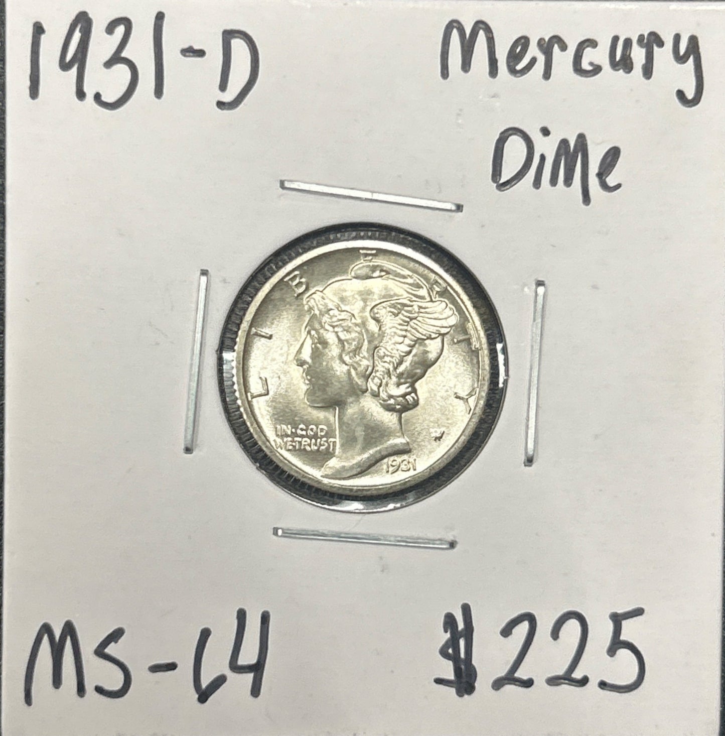 1931-D Mercury Dime 4573.64-A — Obverse