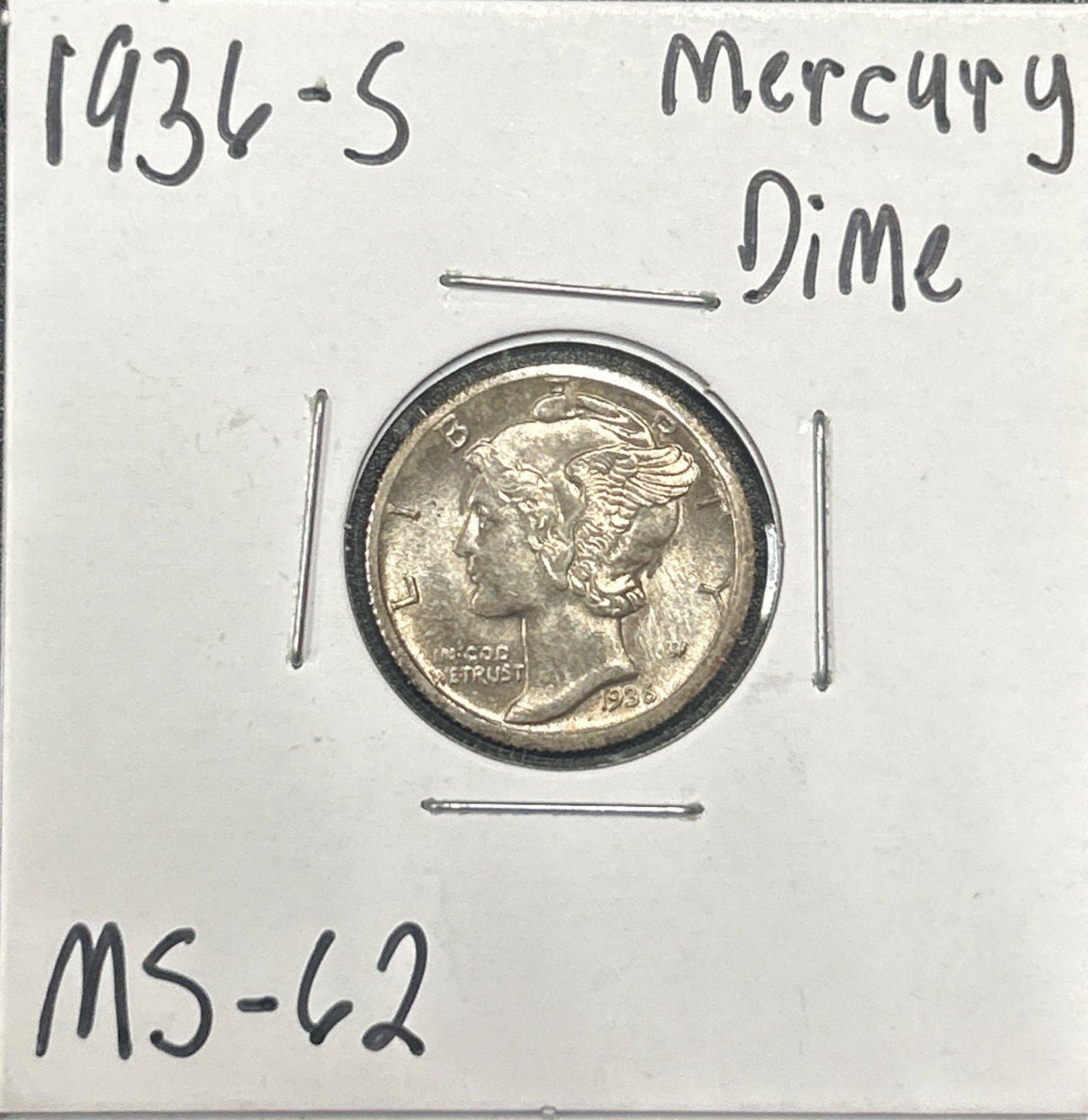 1936-S Mercury Dime 4585.62-A — Obverse