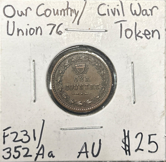 Our Country Civil War Token WA6E — Obverse