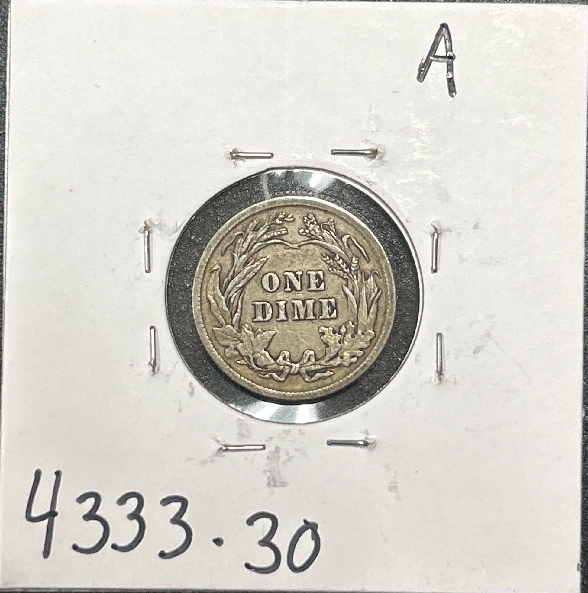 1904 Barber Dime 4333.30-A — Reverse