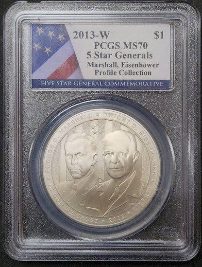 2013 5-Star Generals Commemorative Profile Collection MS 70 PCGS 71489.70-5303397031311219 — Obverse