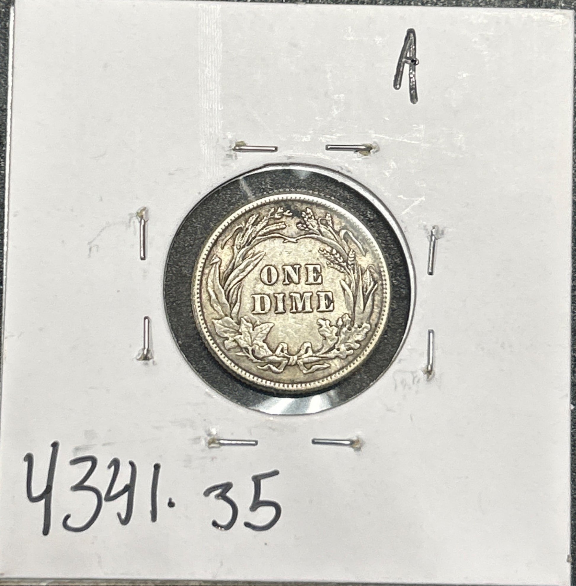 1912 Barber Dime 4341.35-A — Reverse