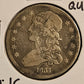 1837 Capped Bust Half Dollar Very Good Details — Edge