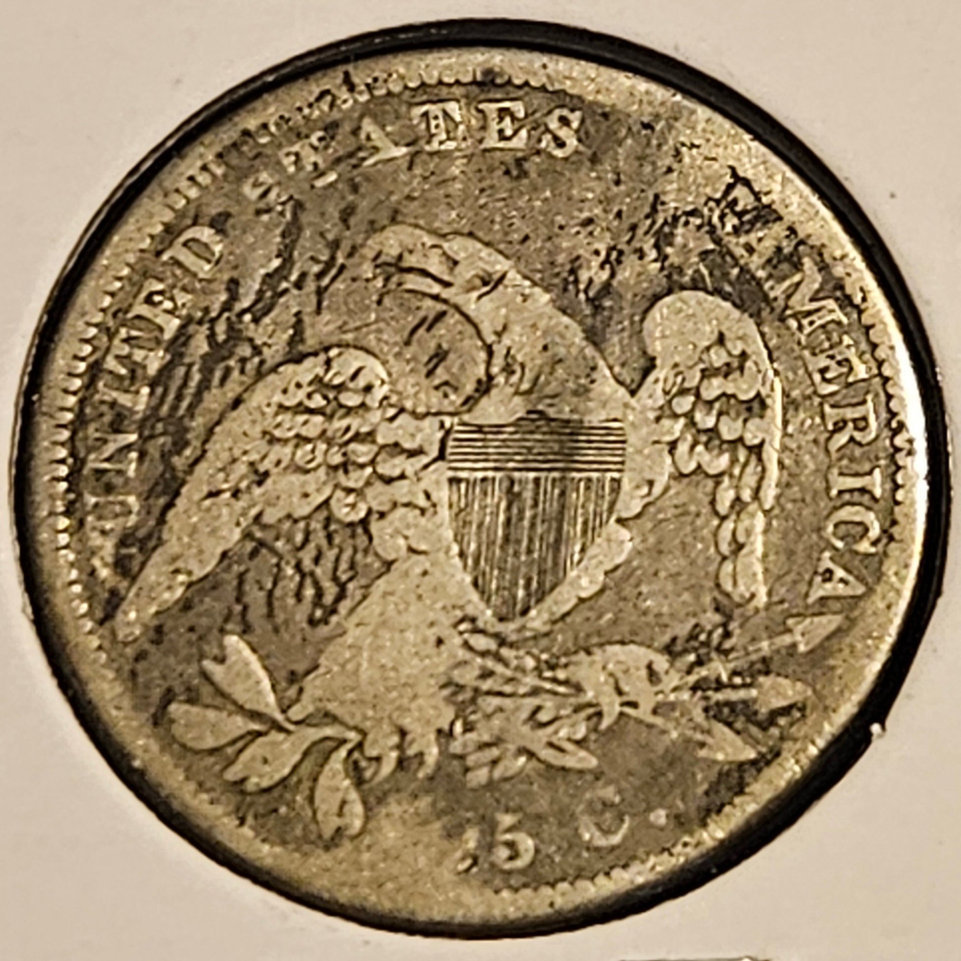 1837 Capped Bust Half Dollar Very Good Details — Holder