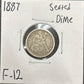 1887 Seated Dime 4083.12-A — Obverse