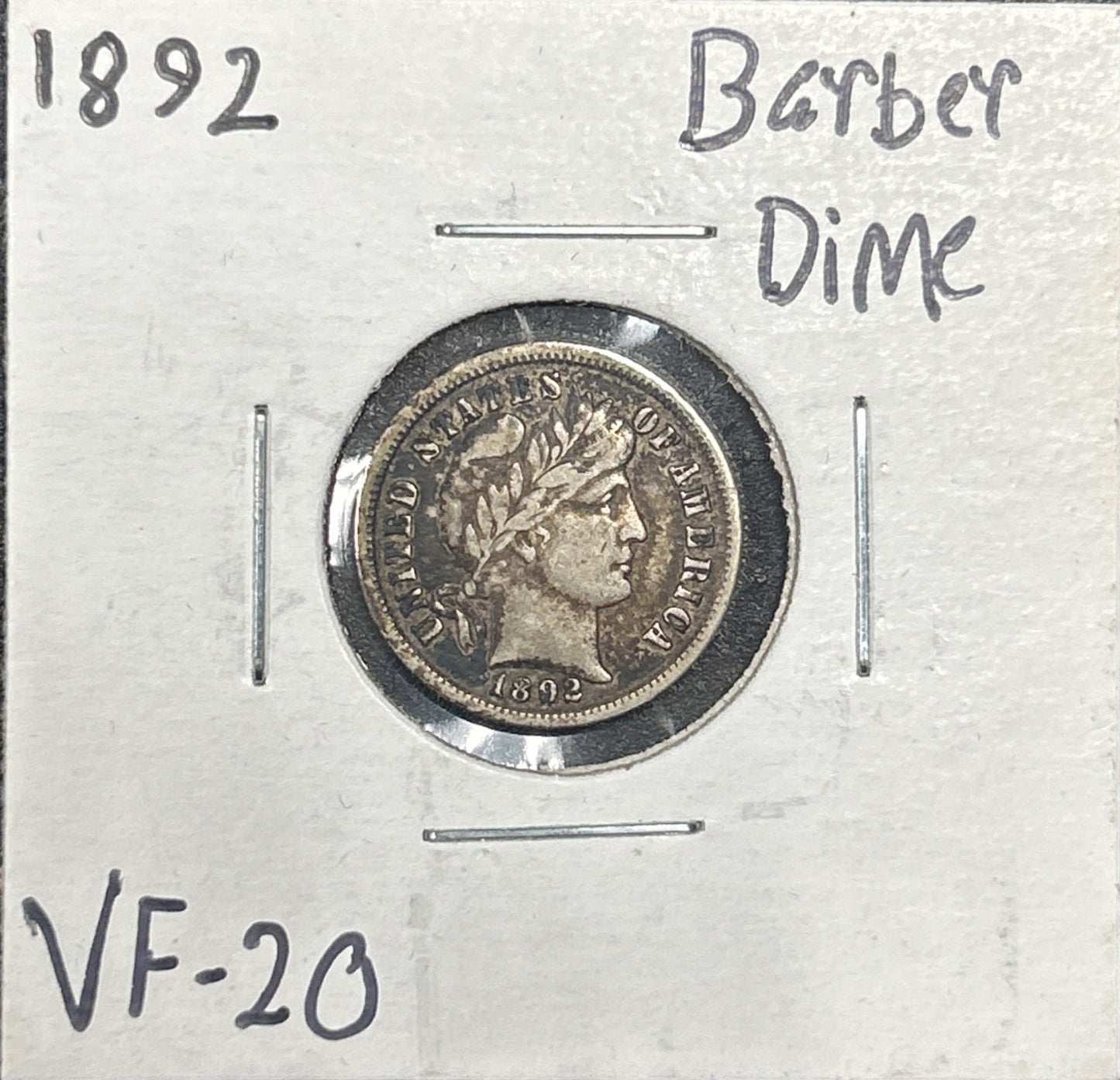 1892 Barber Dime 4321.20-A — Obverse