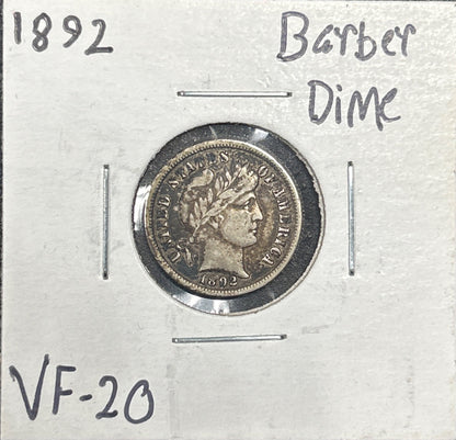 1892 Barber Dime 4321.20-A — Obverse