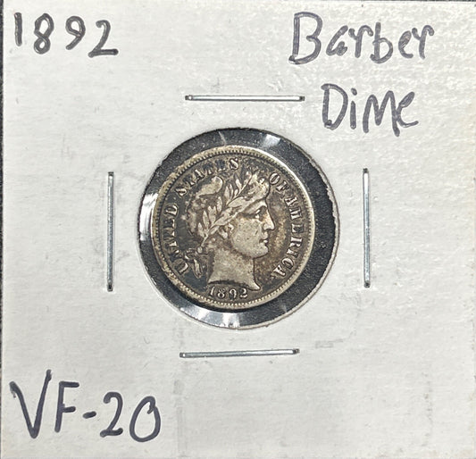 1892 Barber Dime 4321.20-A — Obverse