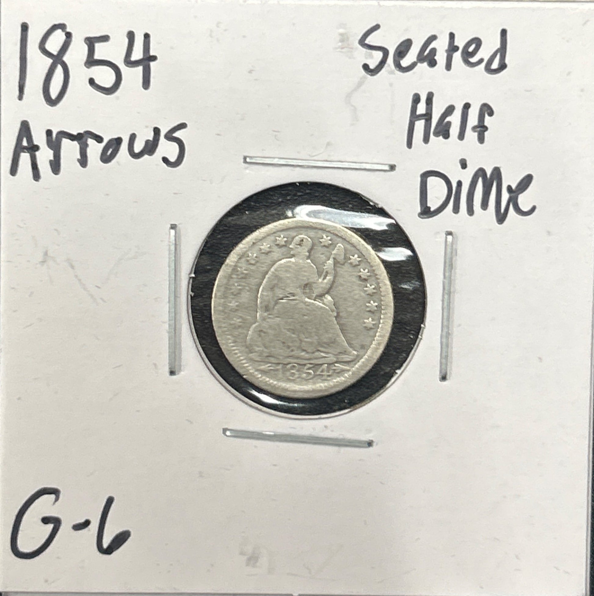 1854 Arrows Seated Half Dime 3780.6-A — Obverse