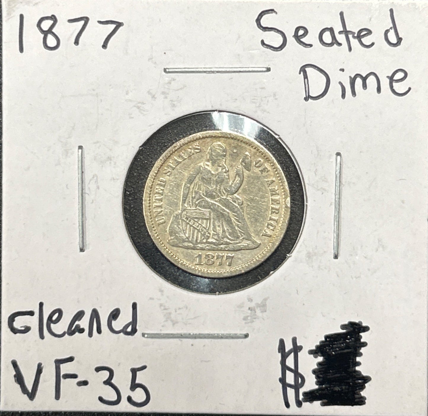 1877 Seated Dime 4073.D35-A — Obverse