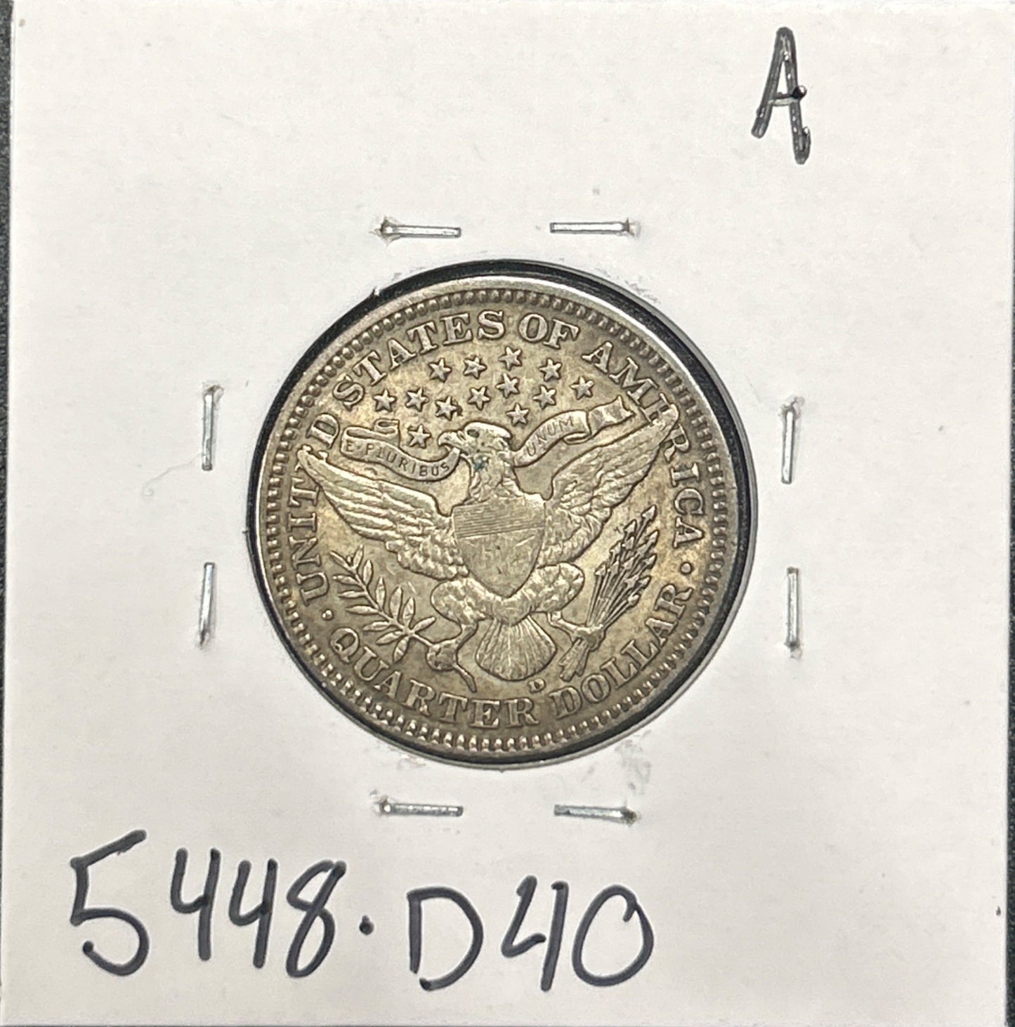1909-D Barber Quarter 5448.D40-A — Reverse
