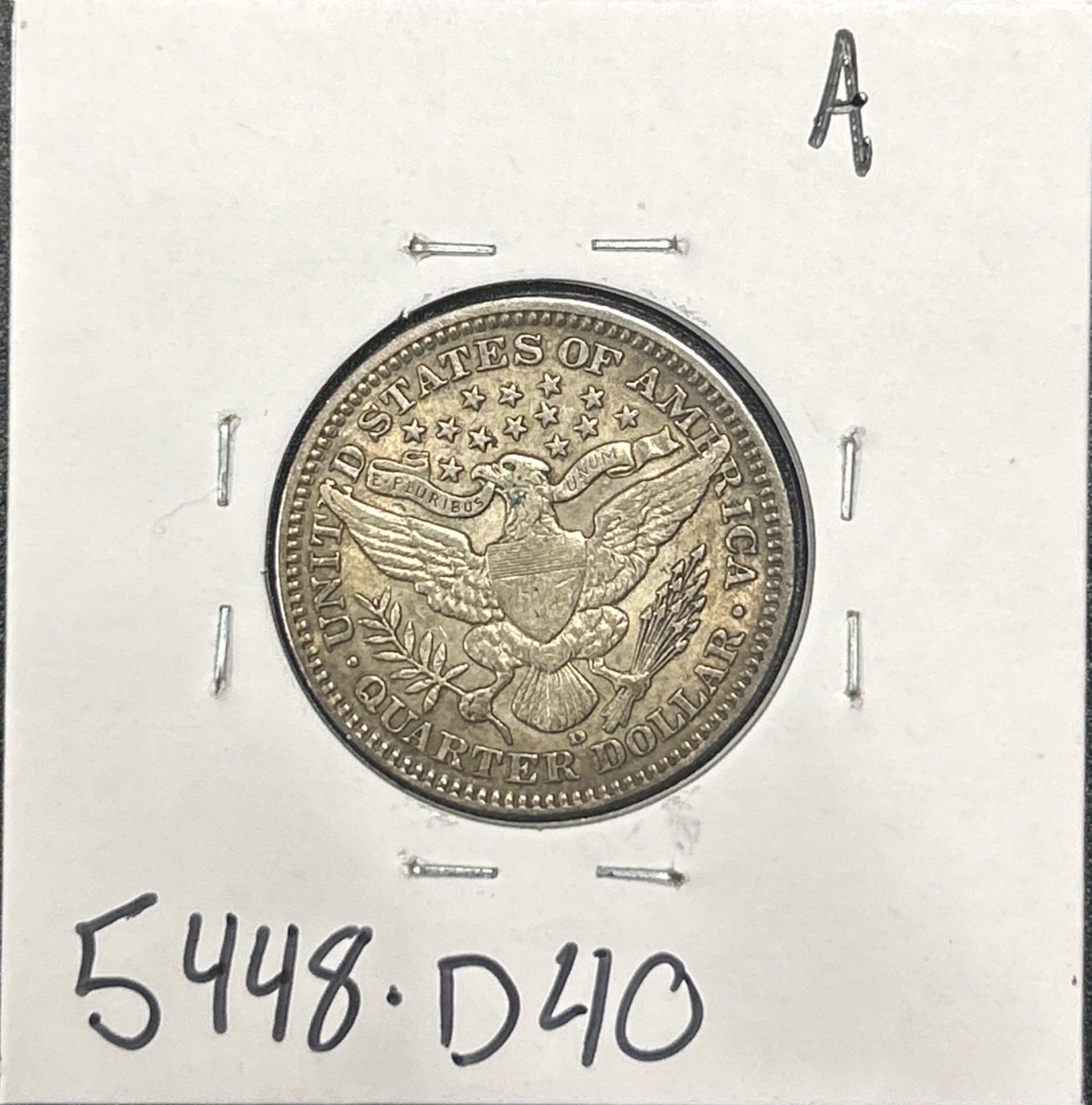 1909-D Barber Quarter 5448.D40-A — Reverse
