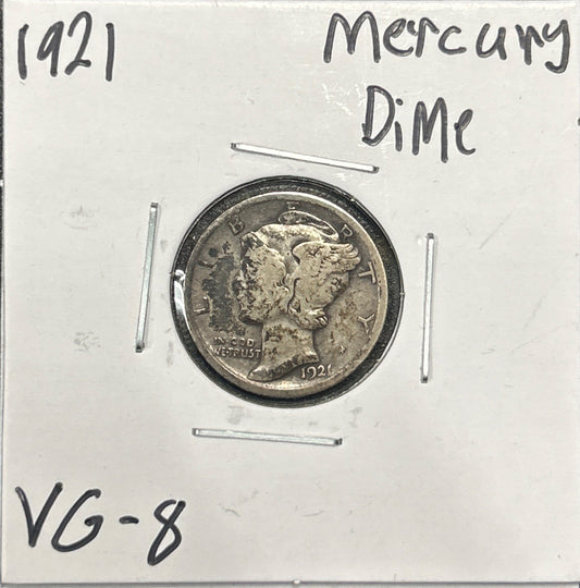 1921 Mercury Dime 4479.8-A — Obverse