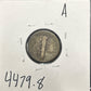 1921 Mercury Dime 4479.8-A — Reverse