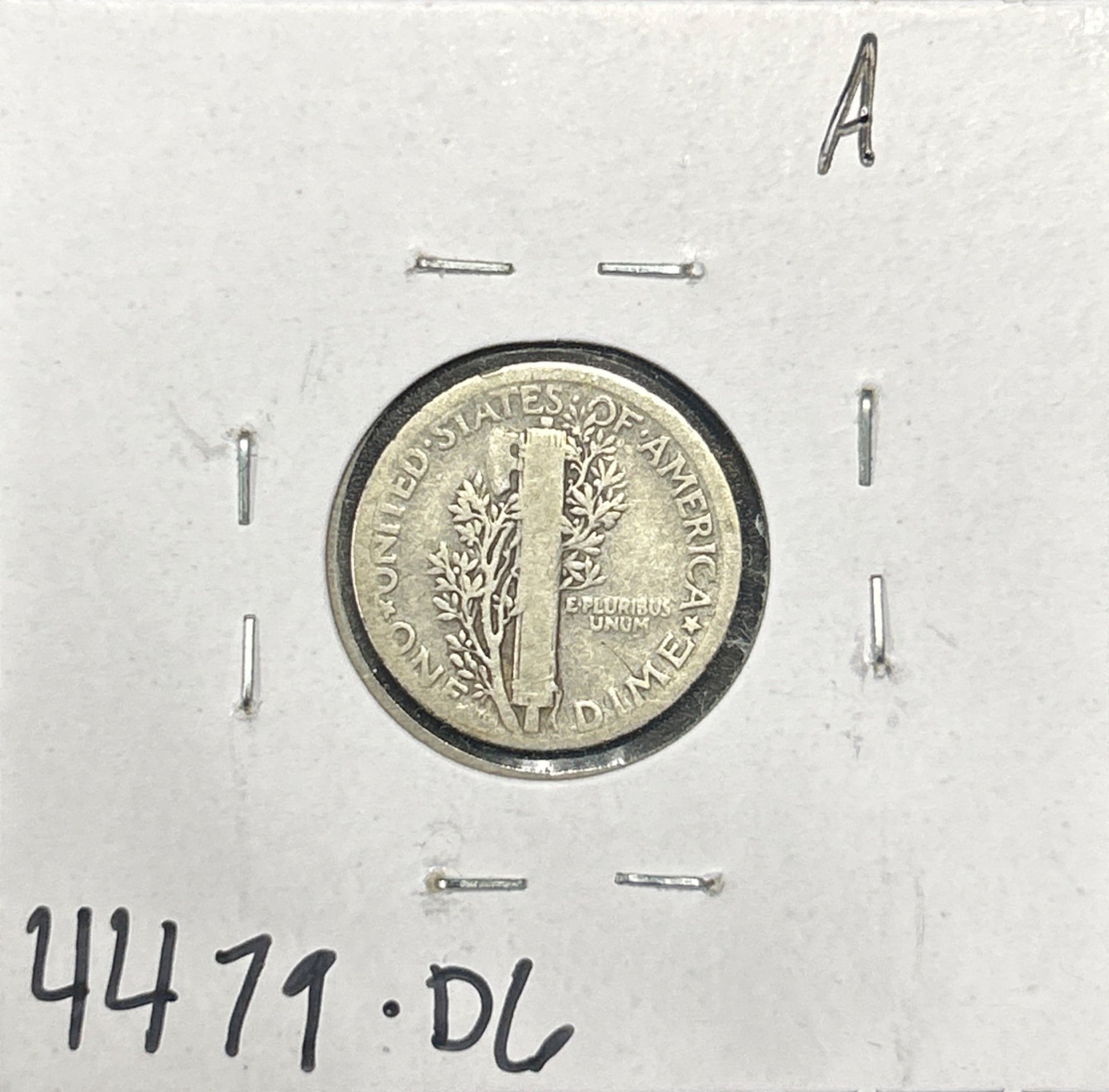 1921 Mercury Dime 4479.D6-A — Reverse