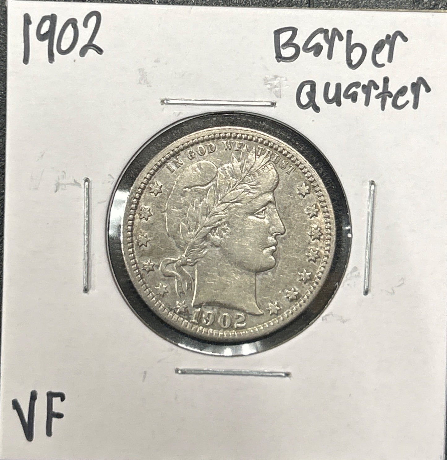 1902 Barber Quarter 5398.D30-A — Obverse