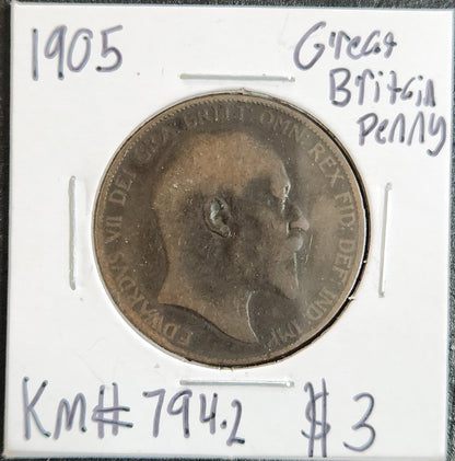 1905 Great Britain Penny A7F5 — Obverse