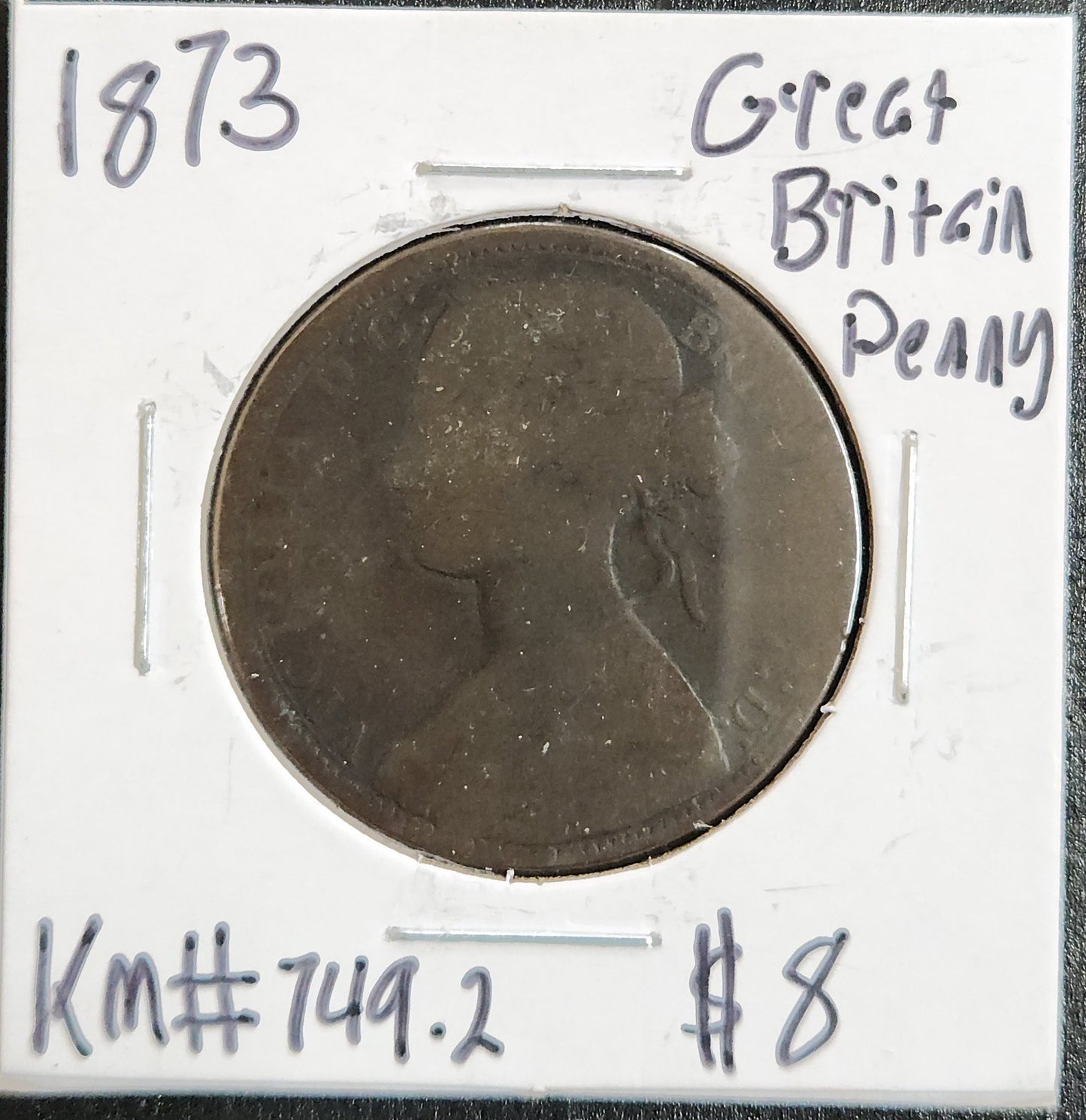1873 Great Britain Penny Q96X — Obverse