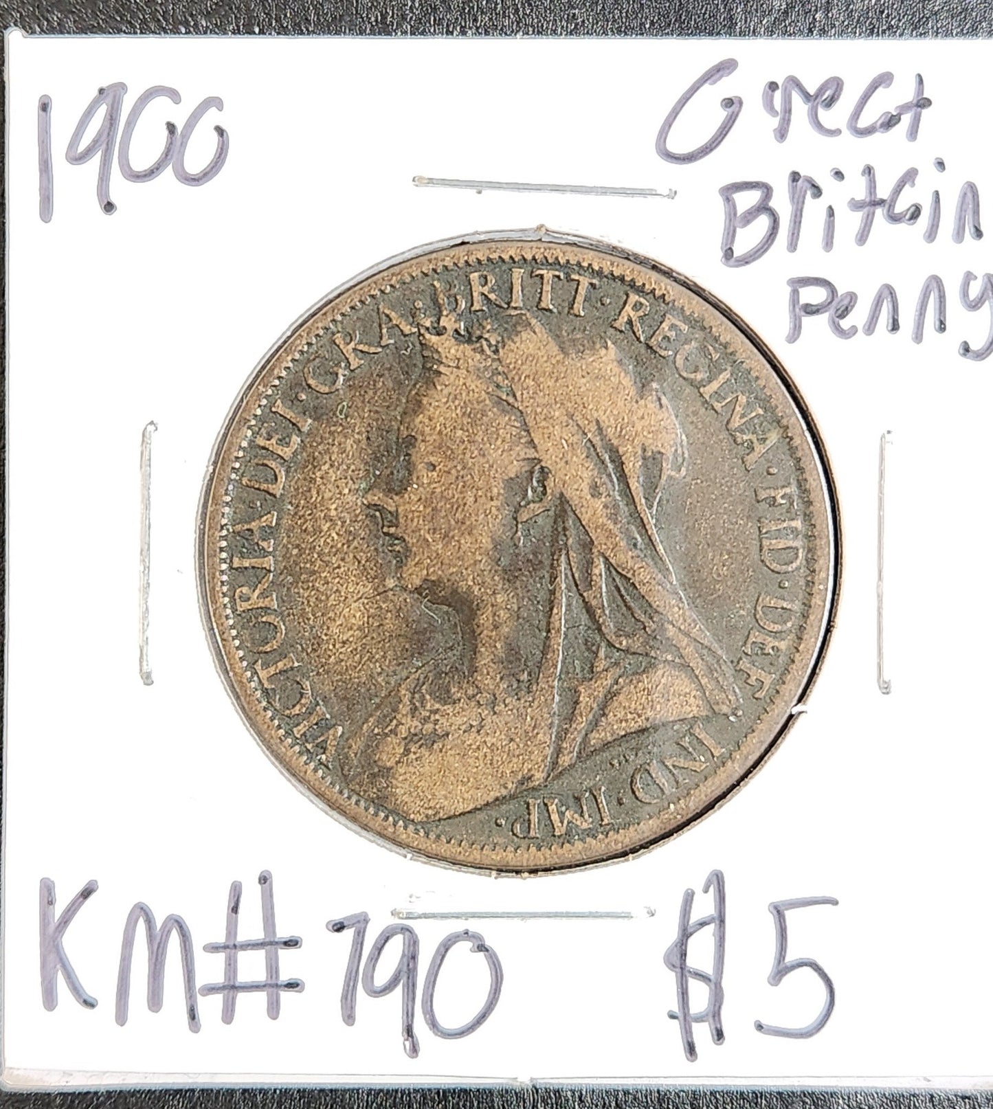 1900 Great Britain Penny 38WJ — Obverse