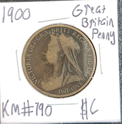 1900 Great Britain Penny KTHR — Obverse
