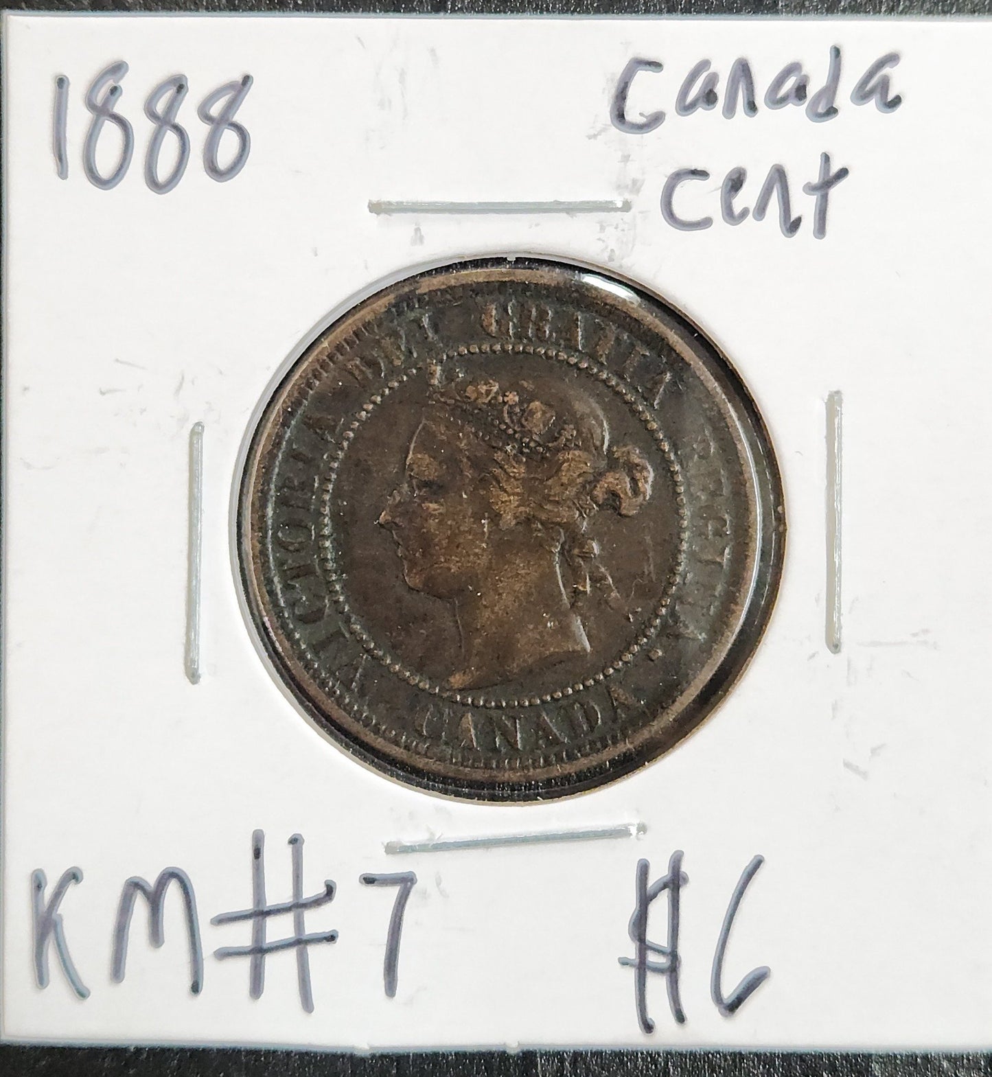 1888 Canada Cent 3Y68 — Obverse