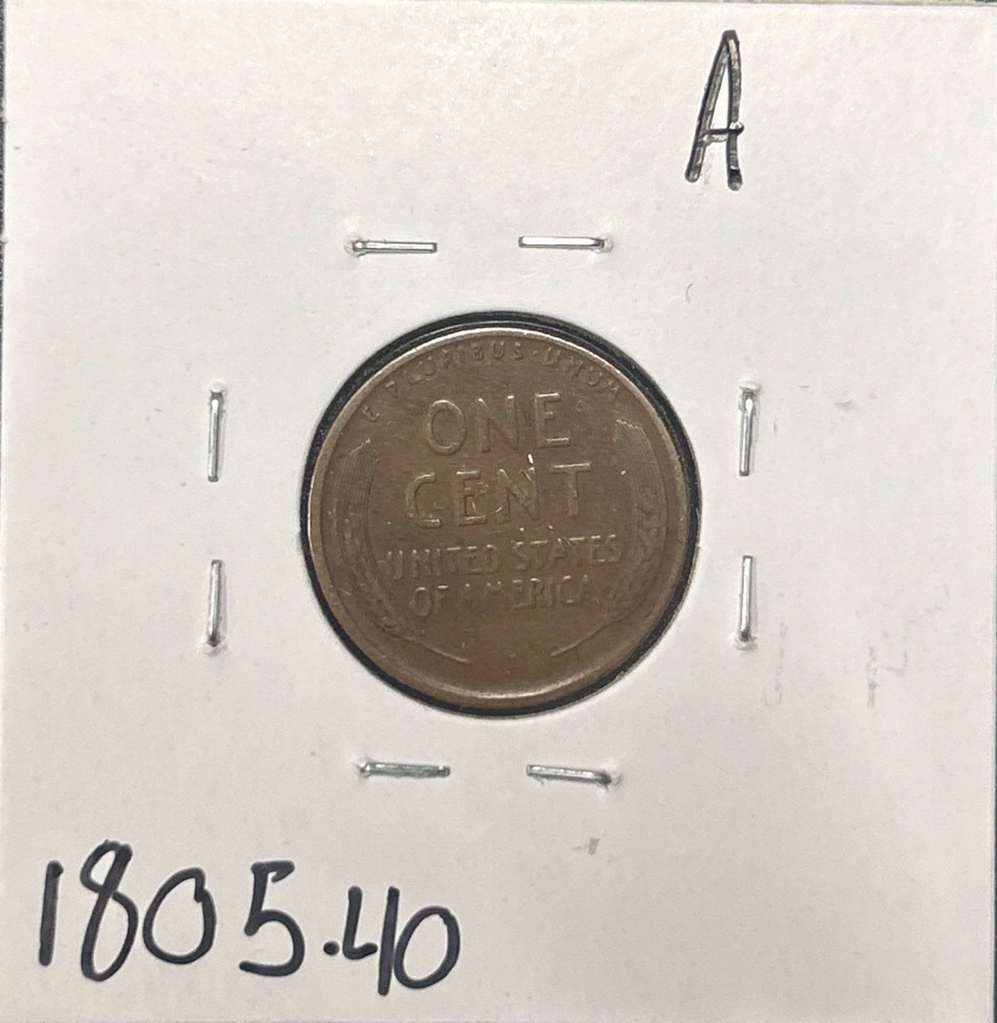 1910-S Wheat Cent 1805.40-A — Reverse