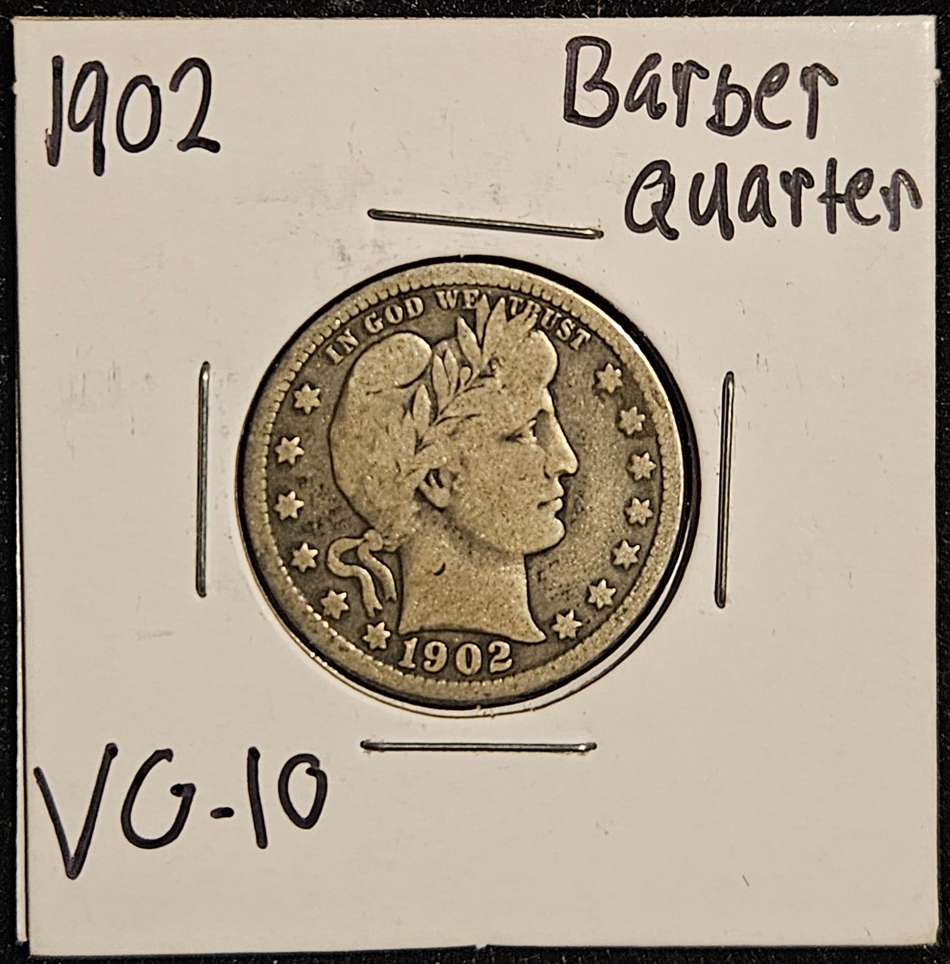 1902 Barber Quarter VG-10 5398.10-A — Obverse