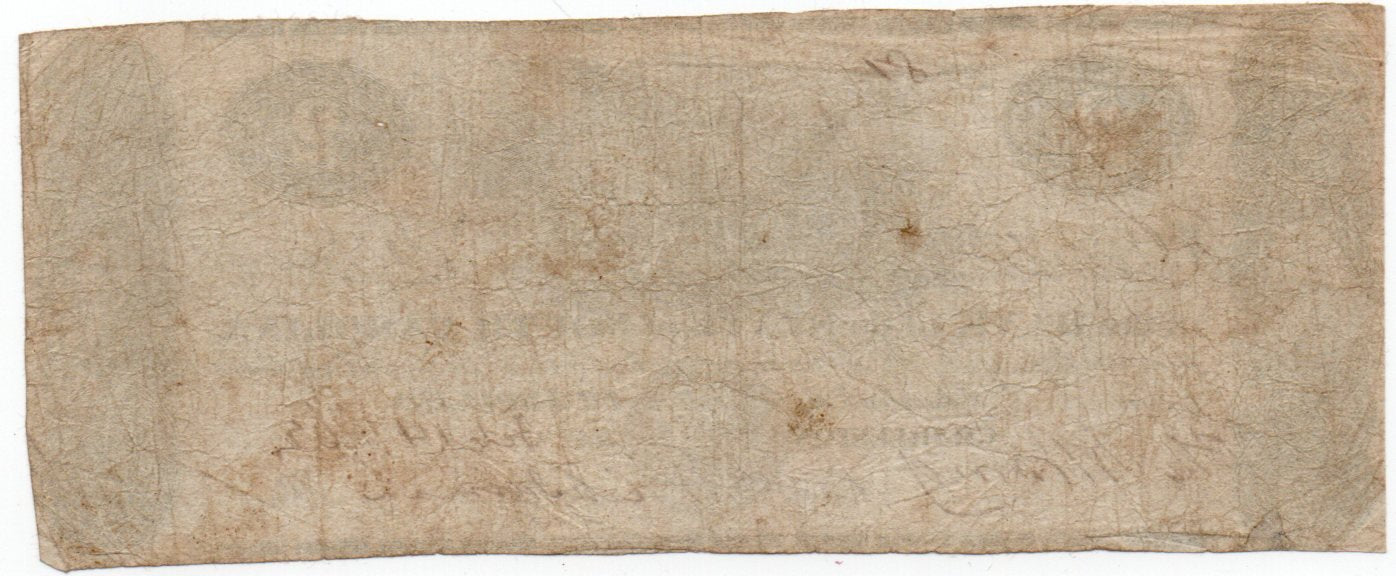 1862 $2 Bank Of The State Of South Carolina Obsolete Note SC-45-G30 – Low Serial #81 TB4N — Reverse