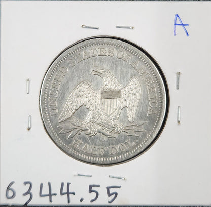 1860 O Liberty Seated Half Dollar AU Scratched 6344.55-A — Reverse