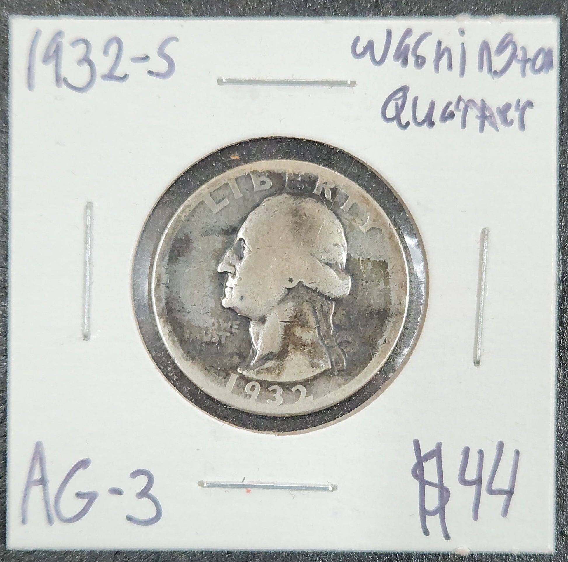 1932 S Washington Quarter AG-3 5647.3-B — Obverse