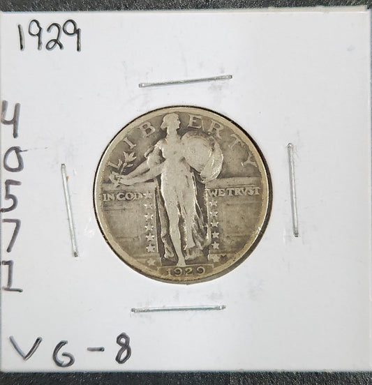 1929 Standing Liberty Quarter VG-8 5559.8-A — Obverse