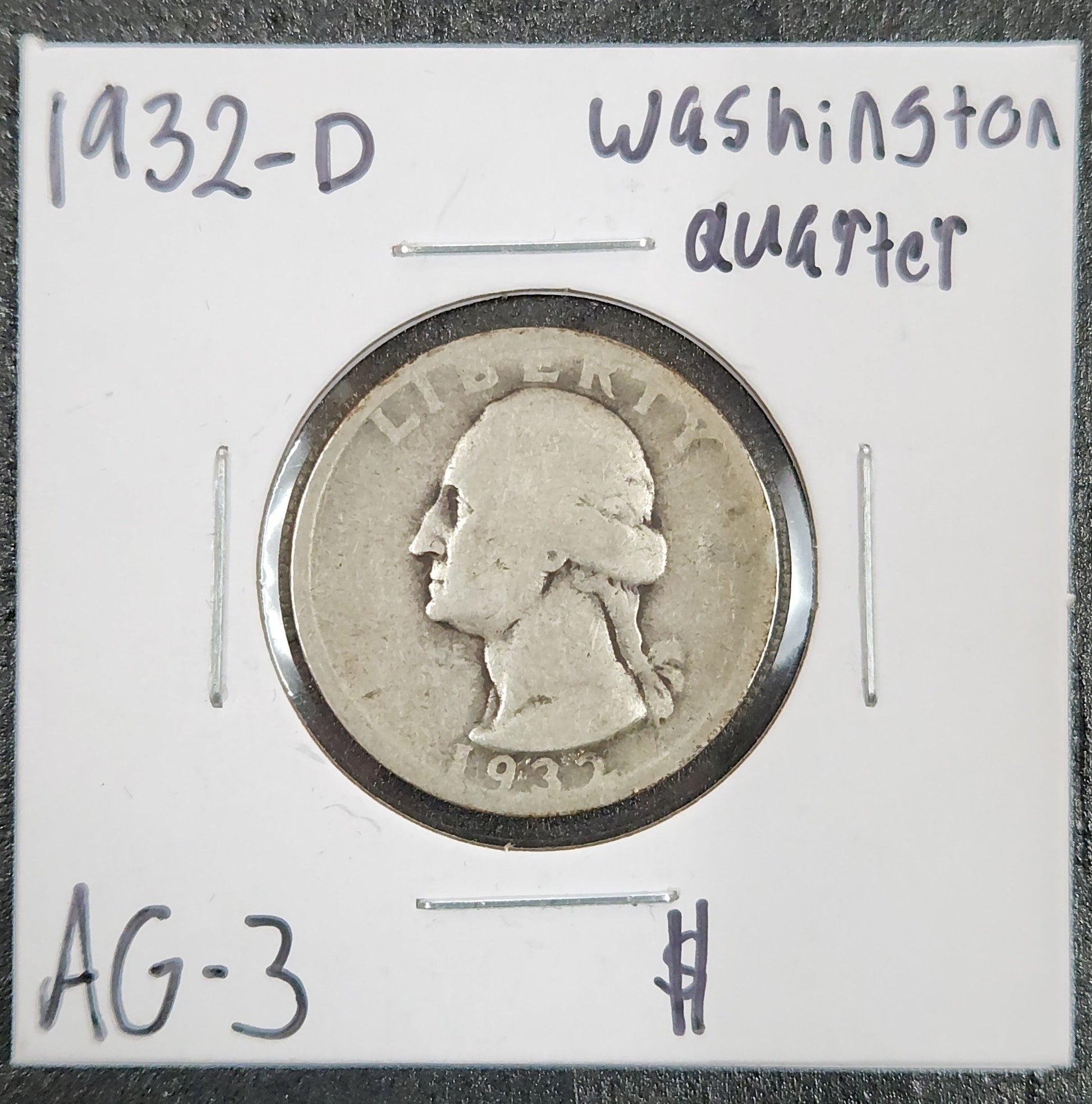 1932 D Washington Quarter AG-3 5646.3-A — Obverse