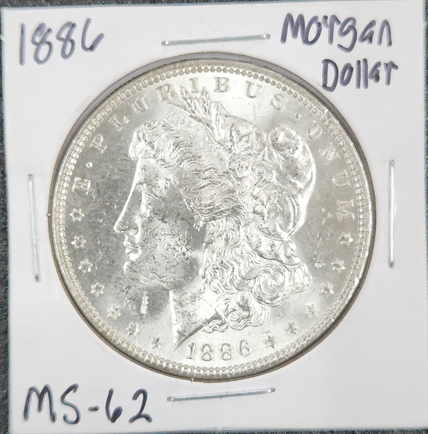 1886 Morgan Dollar MS 62 7496.62-A — Obverse