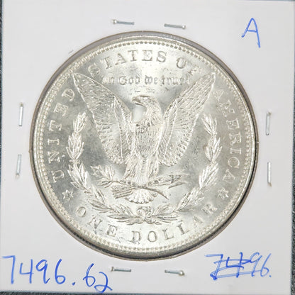 1886 Morgan Dollar MS 62 7496.62-A — Reverse