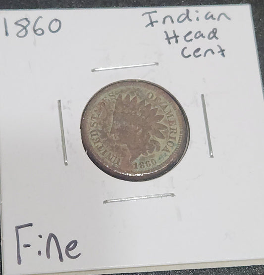 1860 Indian Head Cent Fine 1291.D12-A — Obverse