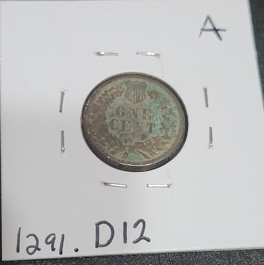 1860 Indian Head Cent Fine 1291.D12-A — Reverse