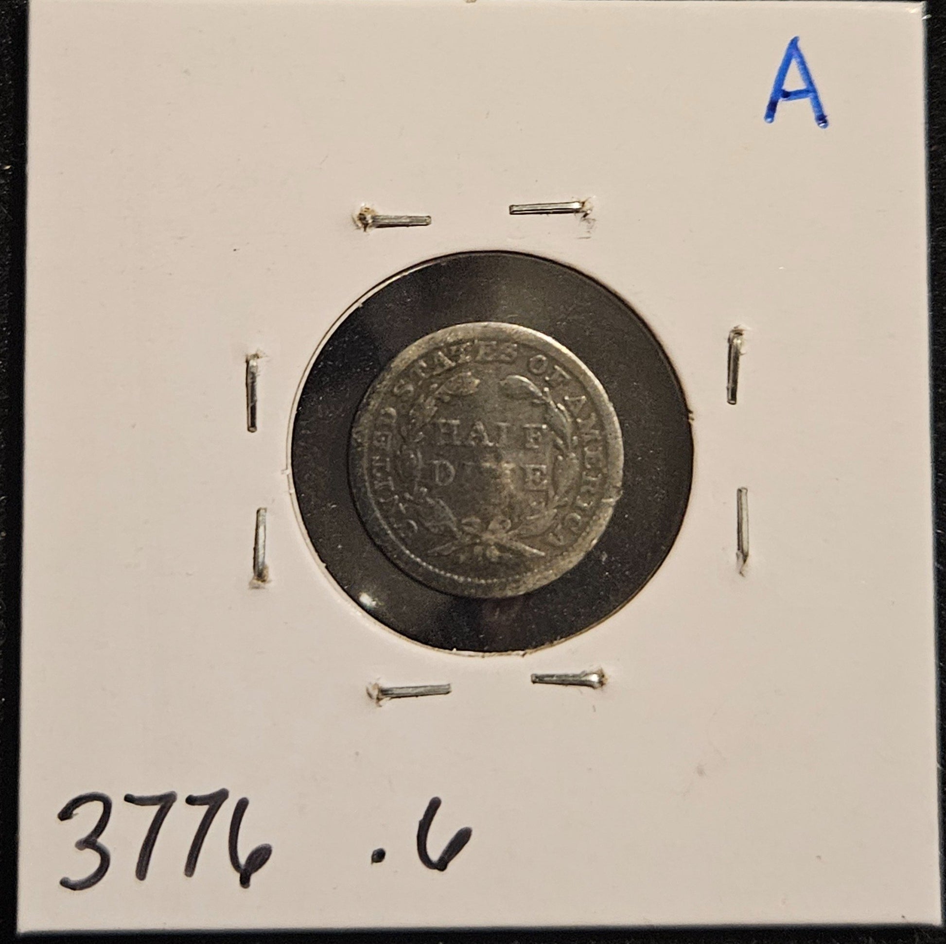 1851 Seated Liberty Half Dime VG-Details Bent 3776.6-A — Reverse