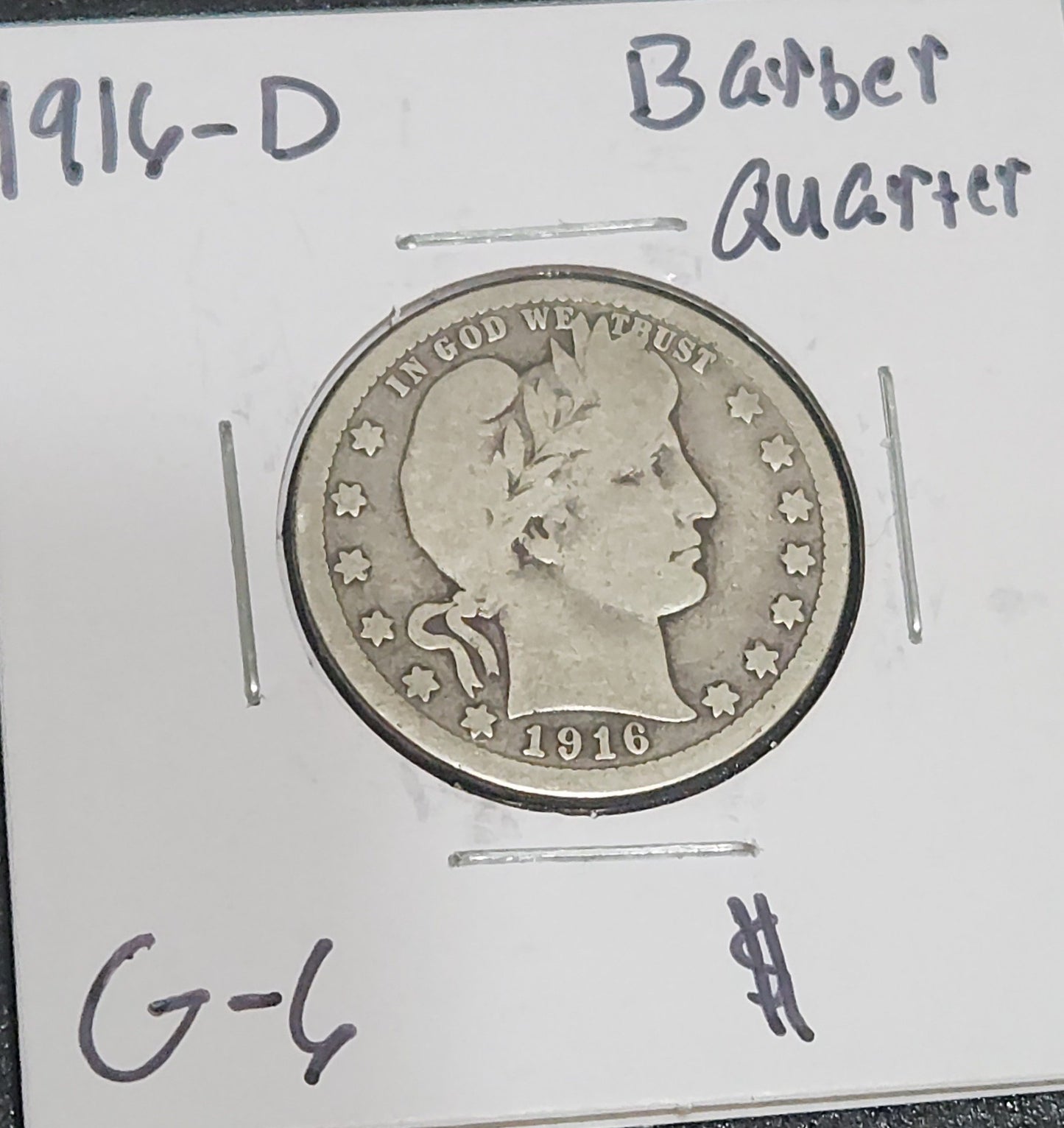 1916 D Barber Quater G-6 5461.6-A — Obverse