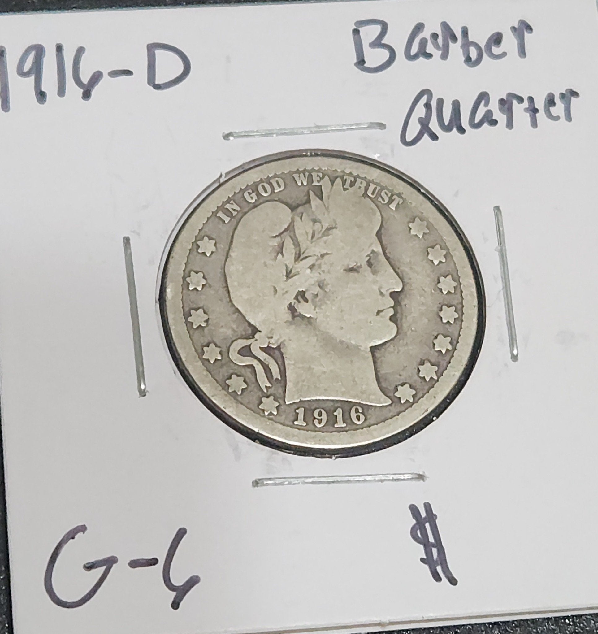 1916 D Barber Quater G-6 5461.6-A — Obverse